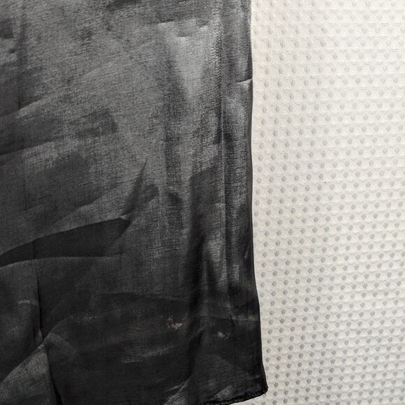 Simco Formalwear 2 Metallic Silver Maxi Skirt Satin Shiny Evening Party Y2K - Picture 4 of 7